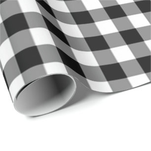 Klassiek zwart-wit buffelpatroon cadeaupapier