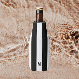 Klassiek zwart & wit cabana streep monogram flesjeskoeler