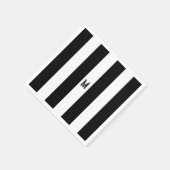 Klassiek zwart & wit cabana streep monogram servet (Hoek)