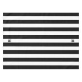 Klassiek zwart & wit cabana streep monogram tafelkleed (Voorkant (Horizontaal))