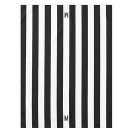 Klassiek zwart & wit cabana streep monogram tafelkleed