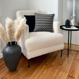 Klassiek zwart-wit chevron patroon kussen