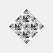 Klassiek Zwart Wit Damaskpatroon - Stijlvol Chic Servetten (Hoek)