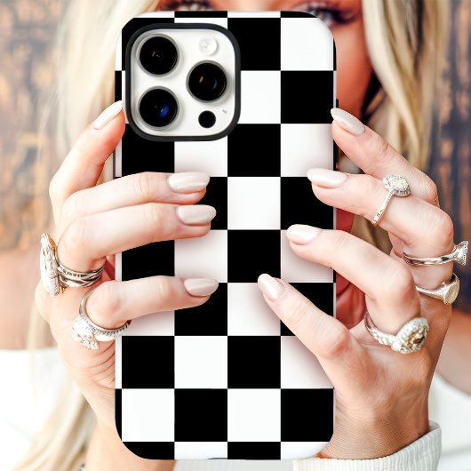 Klassiek zwart-wit dambordpatroon Case-Mate iPhone case
