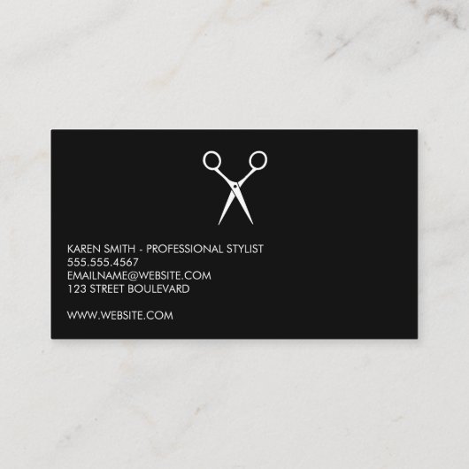 Klassiek zwart wit / Draperie achtergrond Visitekaartje (Achterkant)