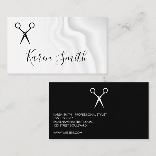 Klassiek zwart wit / Draperie achtergrond Visitekaartje (Voorkant / Achterkant)