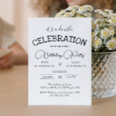 Klassiek zwart-wit dubbel verjaardagsfeest kaart