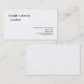 Klassiek zwart wit eenvoudig minimalistisch zakeli visitekaartje (Voorkant / Achterkant)