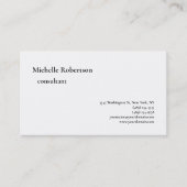 Klassiek zwart wit eenvoudig minimalistisch zakeli visitekaartje (Voorkant)