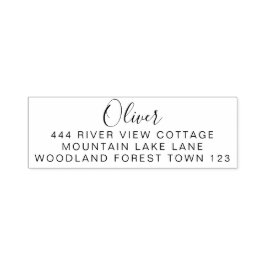 Klassiek Zwart Wit Elegant Eenvoudig Zelfinktende Stempel