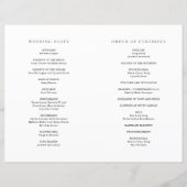 Klassiek zwart-wit elegant huwelijksprogramma (Achterkant)