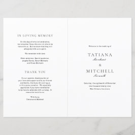 Klassiek zwart-wit elegant huwelijksprogramma