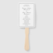 Klassiek zwart-wit elegant huwelijksprogramma handwaaier (Voorkant)