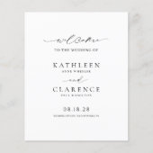 Klassiek zwart-wit elegant trouwprogramma (Voorkant)