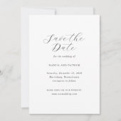 Klassiek zwart-wit elegante bruiloft save the date (Voorkant)