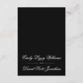Klassiek zwart-wit Elegantie Calligrafisch Informatiekaartje (Achterkant)