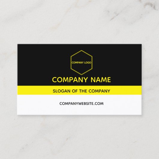 Klassiek zwart wit en geel Visitekaartje (Voorkant)