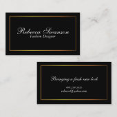 Klassiek zwart-wit en goud visitekaartje (Voorkant / Achterkant)