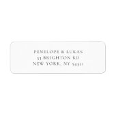 Klassiek zwart-wit etiket met retouradres (Voorkant)