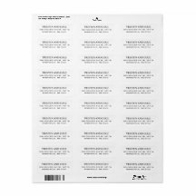 Klassiek zwart-wit etiket met retouradres