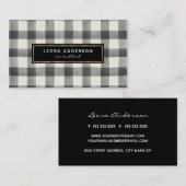 Klassiek zwart-wit gecheckt patroonpatroon visitekaartje (Voorkant / Achterkant)