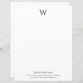 Klassiek zwart-wit, gepersonaliseerd Briefpapier (Voorkant / Achterkant)