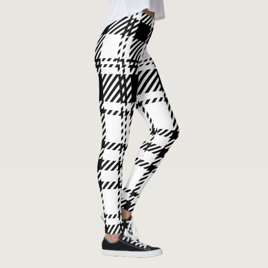 Klassiek zwart-wit geplakt leggings (Rechts)