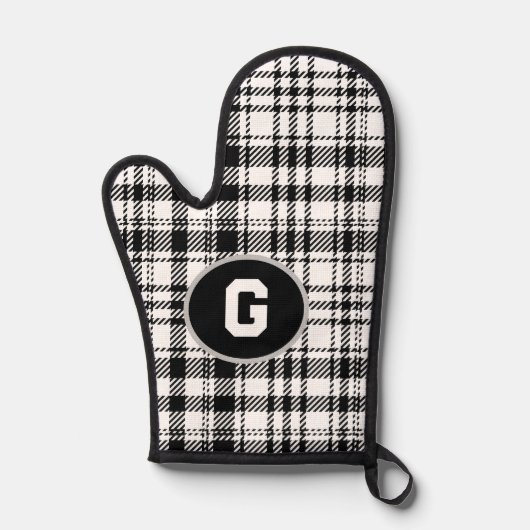 Klassiek zwart-wit geplakt ovenwant (Voorkant)