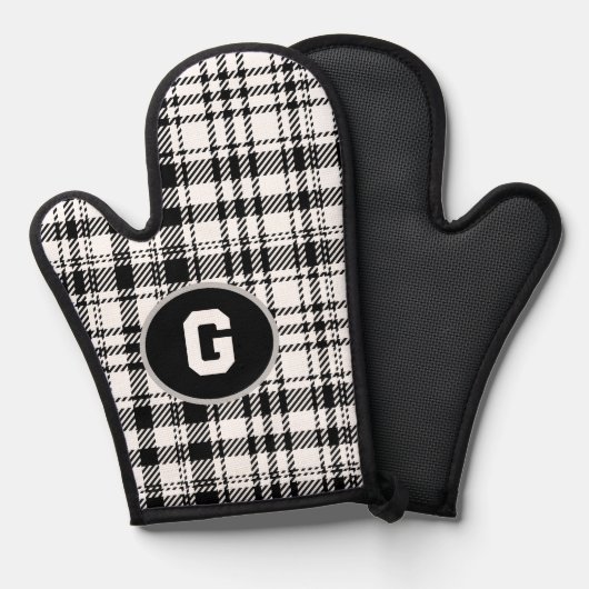 Klassiek zwart-wit geplakt ovenwant (Voorkant / Achterkant)