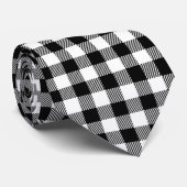 Klassiek zwart-wit geplakt stropdas (Opgerold)