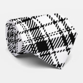 Klassiek zwart-wit geplakt stropdas (Opgerold)