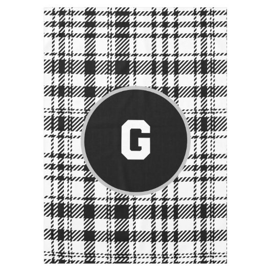 Klassiek zwart-wit geplakt tafelkleed (Voorkant)