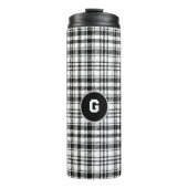 Klassiek zwart-wit geplakt thermosbeker (Voorkant)