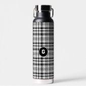 Klassiek zwart-wit geplakt waterfles (Voorkant)