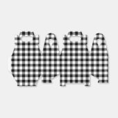 Klassiek zwart-wit geruit gingham bedankdoosjes (Uitgevouwen)