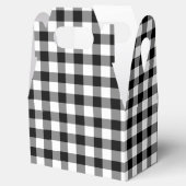 Klassiek zwart-wit geruit gingham bedankdoosjes (Geopend)