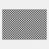 Klassiek zwart wit geruit inpakpapier vel (Voorkant 3)
