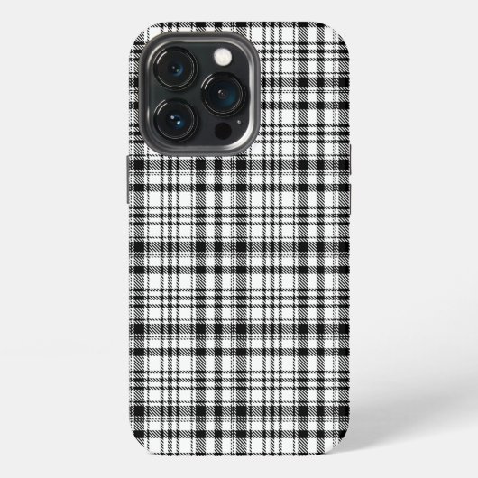 Klassiek zwart-wit geruit iPhone hoesje (Achterkant)