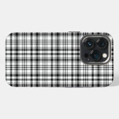 Klassiek zwart-wit geruit iPhone hoesje (Achterkant horizontaal)