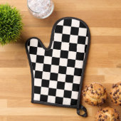 Klassiek zwart-wit geruit patroon ovenwant (Top down)