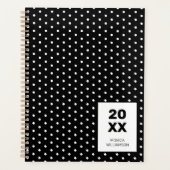 Klassiek zwart-wit gestippeld gepersonaliseerd planner (Voorkant)