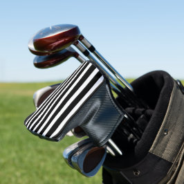 Klassiek zwart-wit gestreept golfhoofd Hoesje Golfheadcover