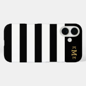 Klassiek zwart-wit gestreept monogram Case-Mate iPhone case (Achterkant (horizontaal))