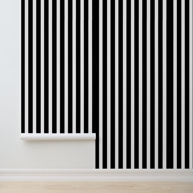 Klassiek zwart-wit gestreept stijlvol behang (Applicatie)