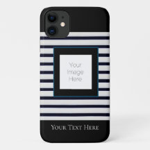 klassiek zwart wit gestreepte iPhone / iPad hoesje