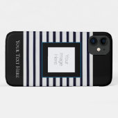 klassiek zwart wit gestreepte iPhone / iPad hoesje (Achterkant (horizontaal))