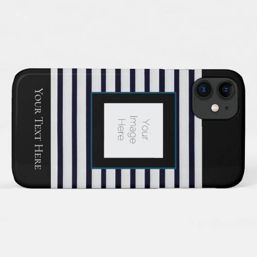 klassiek zwart wit gestreepte iPhone / iPad hoesje (Achterkant (horizontaal))