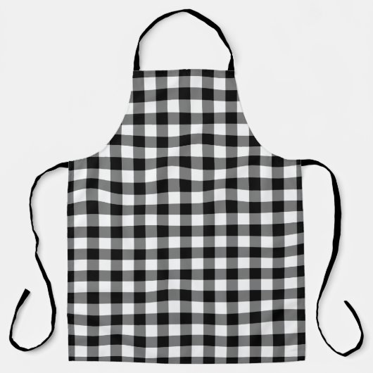 Klassiek zwart wit Gingham check patroon Schort (Voorkant)
