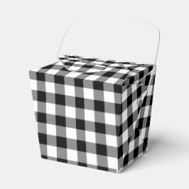 Klassiek zwart-wit Gingham-patroon Bedankdoosjes