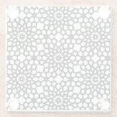 Klassiek zwart-wit glazen onderzetter (Achterkant)